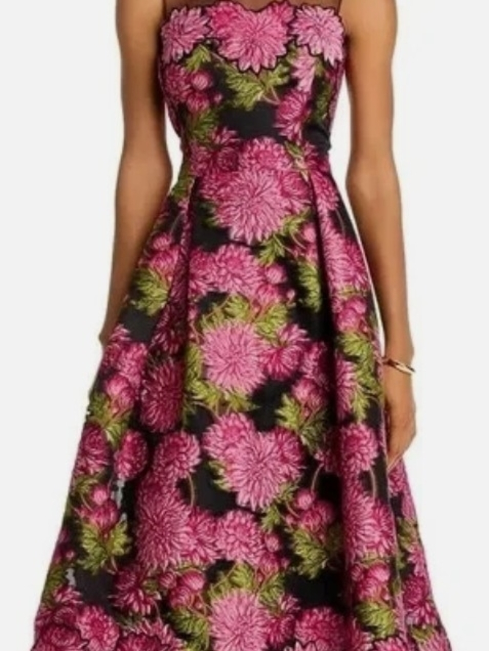 New teri Jon By Rickie Freeman Jacquard Midi Dress Size 6.  $800